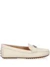 Ralph Lauren Barnsbury Pebbled Leather Driver In White