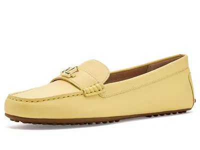 Ralph Lauren Barnsbury Nappa Leather Driver In Yellow