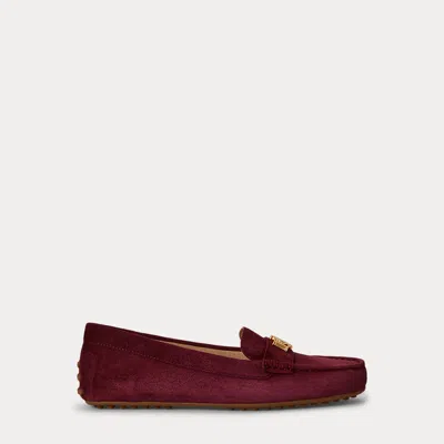 Ralph Lauren Barnsbury Suede Loafer In Dark Garnet