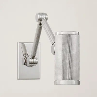 Ralph Lauren Barrett Mini Double-arm Bed Light In Silver