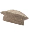 Ralph Lauren Basket Knit Beret In Brown