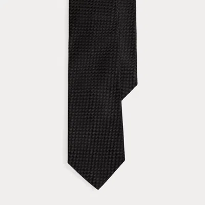 Ralph Lauren Basket-weave Silk Tie In Black