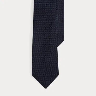 Ralph Lauren Basket-weave Silk Tie In Blue