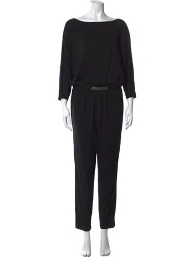 Pre-owned Ralph Lauren Bateau Neckline Jumpsuit In Black