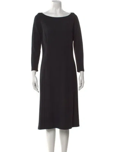 Pre-owned Ralph Lauren Bateau Neckline Knee-length Dress In Black