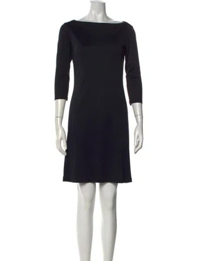 Pre-owned Ralph Lauren Bateau Neckline Knee-length Dress In Black