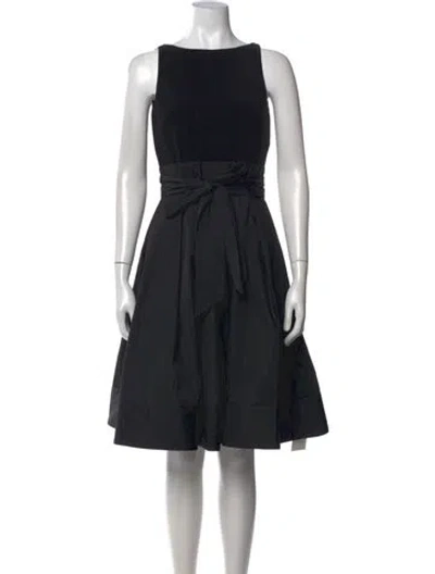 Pre-owned Ralph Lauren Bateau Neckline Knee-length Dress In Black