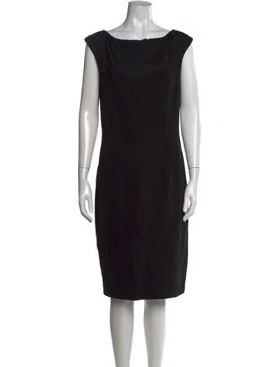 Pre-owned Ralph Lauren Bateau Neckline Knee-length Dress In Black