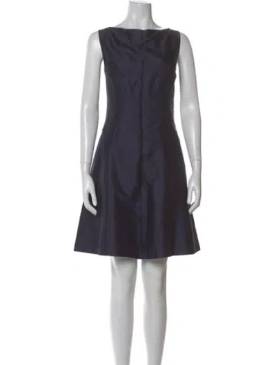 Pre-owned Ralph Lauren Bateau Neckline Knee-length Dress In Blue