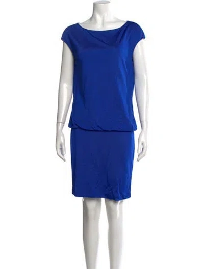 Pre-owned Ralph Lauren Bateau Neckline Knee-length Dress In Blue