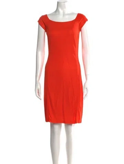 Pre-owned Ralph Lauren Bateau Neckline Knee-length Dress In Orange