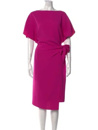 Pre-owned Ralph Lauren Bateau Neckline Knee-length Dress In Pink