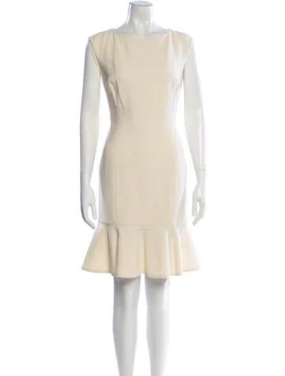 Pre-owned Ralph Lauren Bateau Neckline Knee-length Dress In Yellow