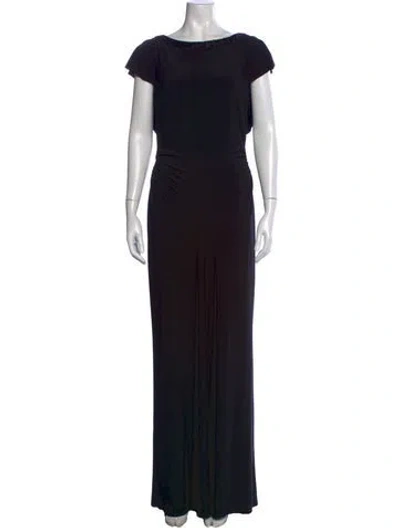 Pre-owned Ralph Lauren Bateau Neckline Long Dress In Black