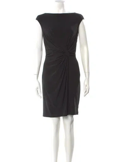 Pre-owned Ralph Lauren Bateau Neckline Mini Dress In Black