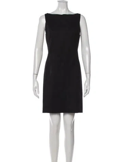 Pre-owned Ralph Lauren Bateau Neckline Mini Dress In Black