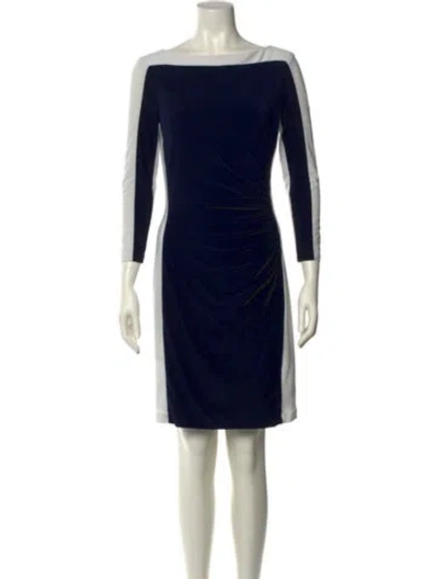 Pre-owned Ralph Lauren Bateau Neckline Mini Dress In Blue