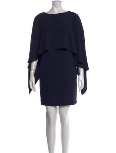 Pre-owned Ralph Lauren Bateau Neckline Mini Dress In Blue