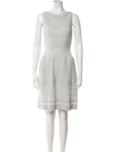 Pre-owned Ralph Lauren Bateau Neckline Mini Dress In Gray