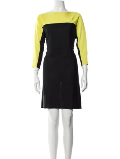 Pre-owned Ralph Lauren Bateau Neckline Mini Dress In Gray