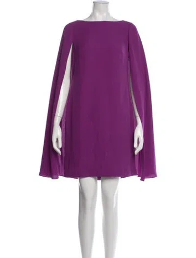 Pre-owned Ralph Lauren Bateau Neckline Mini Dress In Purple