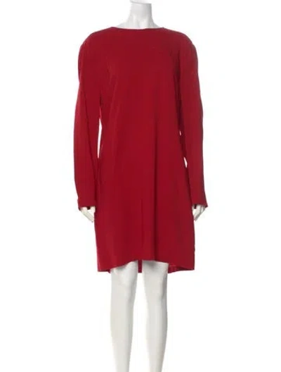 Pre-owned Ralph Lauren Bateau Neckline Mini Dress In Red