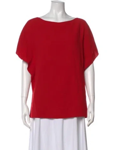 Pre-owned Ralph Lauren Bateau Neckline Short Sleeve Top In Red