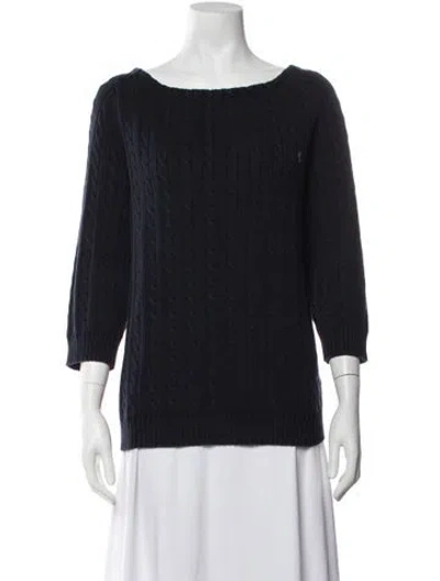 Pre-owned Ralph Lauren Bateau Neckline Sweater In Blue