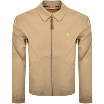 Ralph Lauren Bayport Windbreaker Jacket Khaki In Brown