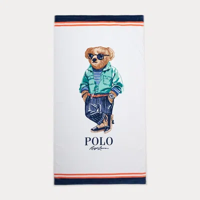 Ralph Lauren Beach Boy Polo Bear Beach Towel In White