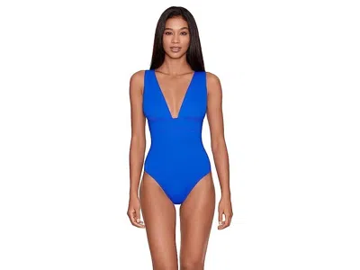 Ralph Lauren Beach Club Solids One-piece Women's 6 Blue Swimsuit Erk573