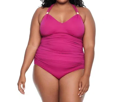 Ralph Lauren Beach Club Tankini Top - Plus In Fuchia/pink