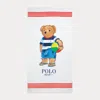 Polo Ralph Lauren Beach Polo Bear Beach Towel In Red Multi
