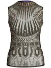 Polo Ralph Lauren Bead-embellished Top In Black