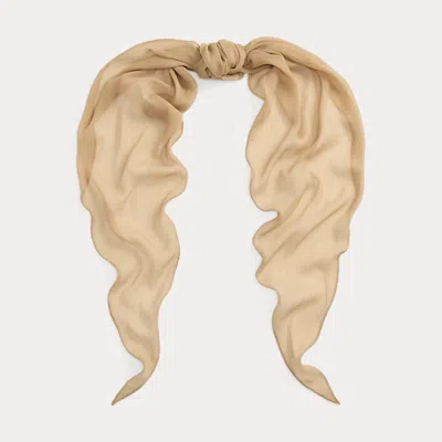 Ralph Lauren Beaded Crinkle Chiffon Diamond Scarf In Brown
