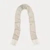 Ralph Lauren Beaded Fringe-trim Georgette Scarf In Silver