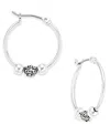 Ralph Lauren Beaded Hoop Earrings In Silver