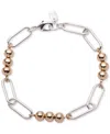 Ralph Lauren Beaded Link Flex Bracelet In Ttone