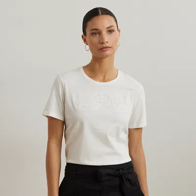 Ralph Lauren Beaded-logo Cotton Jersey Tee