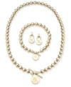Ralph Lauren Beaded Logo Lock Jewelry Collection In Gold