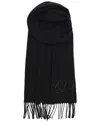 Ralph Lauren Beaded Logo Scarf In Black