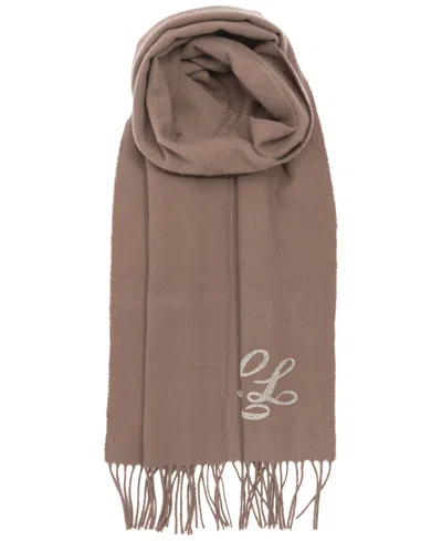 Ralph Lauren Beaded Logo Scarf In Brown