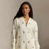Ralph Lauren Beaded Paisley Top In Neutral