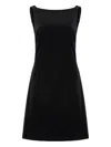 Ralph Lauren Beaded Velvet Mini Dress In Black