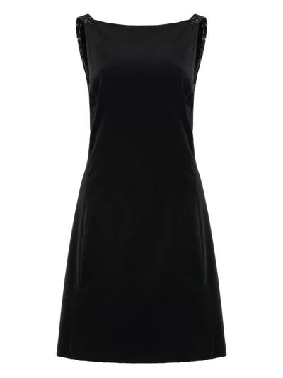 RALPH LAUREN BEADED VELVET MINI DRESS