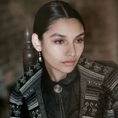 Ralph Lauren Beaded-trim Sateen Blouse In Antique Black In Brown