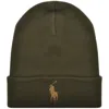 Ralph Lauren Beanie Hat Olive Green In Gray