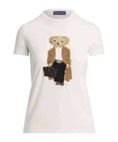 Ralph Lauren Bear-embroidered Patch T-shirt In White