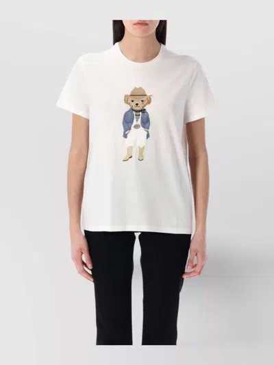 Ralph Lauren Bear Graphic Print Tshirt In White