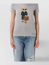 Ralph Lauren Bear Graphic Print Tshirt With Short Sleeves In Gray